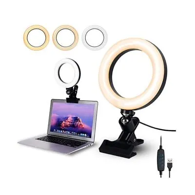 Selfie Ring Light With Stand&Phone Holder 10'' Dimmable Desktop LED Circle Light • $22.96