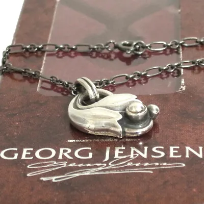 $198 • Buy Auth VTG GEORG JENSEN Pendant Of The Year 1999 Tulip Necklace Sterling Silver 92