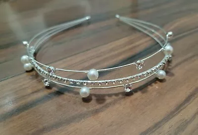 £6.99 • Buy Ladies Pearl Headband Hairband Crystal Head Band Hair Hoop Accessories UK 