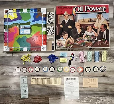 VINTAGE!! 1982 Oil Power Board Game Antfamco - 100% CLOSE UP SHOT EVERY PIECE!! • £52.96