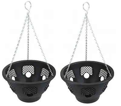 2 X 12  Hanging Basket's Heavy Duty Lattice Easy Fill  Garden Flower Planter Pot • £12.99