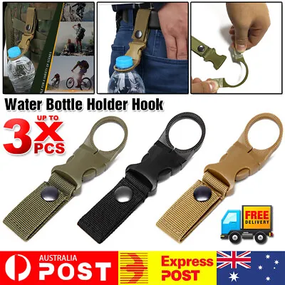 $10.70 • Buy Nylon Belt Clip Tactical Water Bottle Holder Molle Webbing Strap Buckle Hook AU