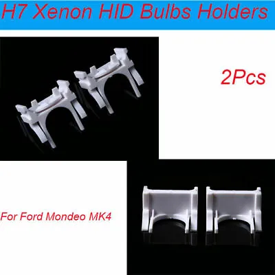 $7.02 • Buy Pair White Bulb Holders Headlamp Adapter Retainer For Ford Mondeo MK4 Low Beam