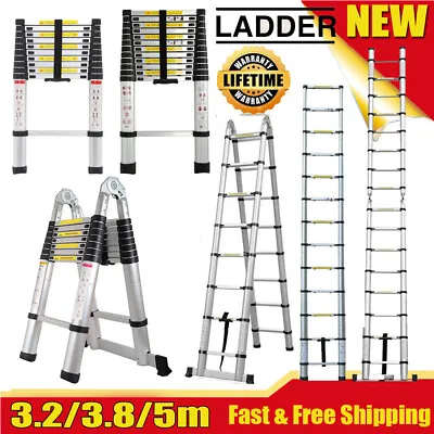 £22.42 • Buy Portable Telescopic Ladders Folding Loft Ladder Multi-Purpose Extendable Steps