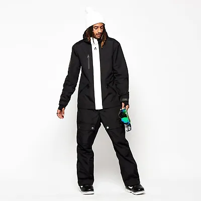 Men's Oneskee One Piece 2-in-1 Snow Suit/Ski Suit - Black & White Size Small • $186.50