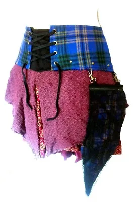 Genuine Scottish Tartan Kilt Steam Punk Skirt Red 10 12 14 S M Sm Medium Small • $36.13