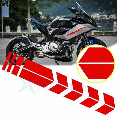 $7.97 • Buy Racing Red Car Body Reflective Stickers Arrows Pattern Stripe For BMW Motorcycle