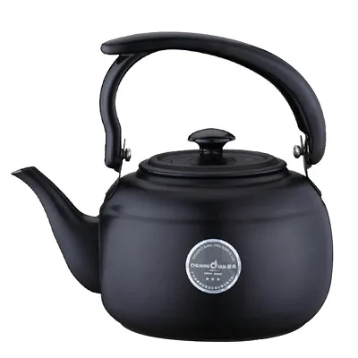 1L Stainless Steel Tea Kettle Stove Top Kettle Metal Teapot Kitchen Black • £17.36