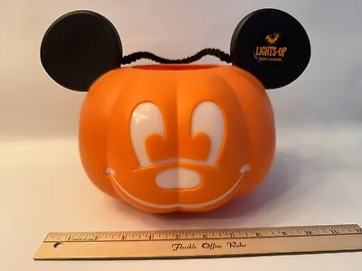 Disney Mickey Mouse Light Up Pumpkin Trick Or Treat Halloween Pail • $1.99