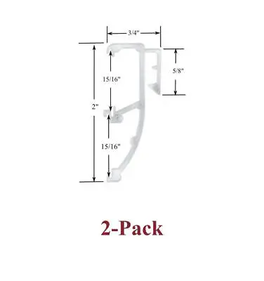 1  Double Slat CLEAR VALANCE CLIPS For Horizontal Wood Or Mini Blinds (2-Pack) • $5.95