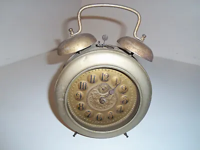 Large Vintage Made In Germany Mechanical Twin Bell Wind Up Alarm Clock • $39.99