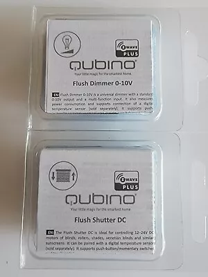 LOT OF 2 Qubino Z-Wave Plus 1x Flush Dimmer 0-10V & 1x Flush Shutter DC ZMNHVD3 • $52.96