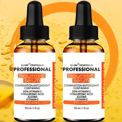 Vitamin C Serum For Face With Hyaluronic Acid - Dark Spots - Pack Of 2 • $24.90