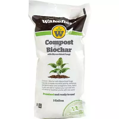 Wakefield Compost + Biochar With Mycorrhizal Fungi Organic Compost Mix 1 Gallon • $9.99