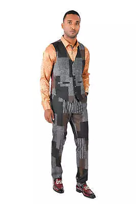 BARABAS Men's Checkered Plaid Geometric Multi Color Dress Vest VP143 • $76