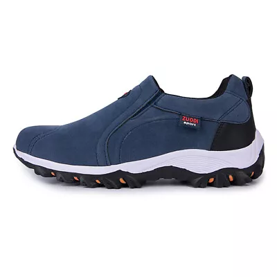 Mens Slip On Sport Shoes Outdoor Loafers Casual Walking Sneakers Hiking Trainers • £14.99