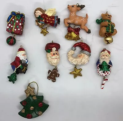 Lot Of 9 Miniature Resin Christmas Ornaments Decorations Santa Tree Bear Rudolph • $6.99