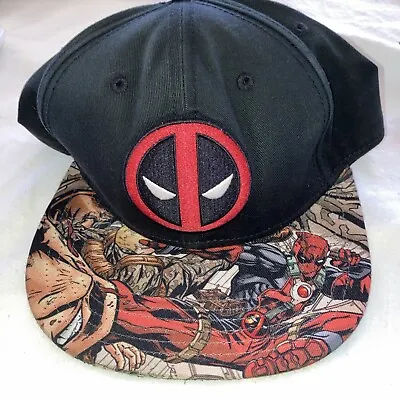 Deadpool Marvel Black Snapback Adult Cap Hat NEW -(hat-A) • $8