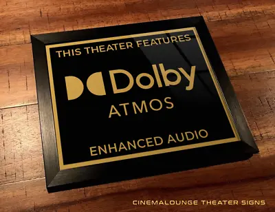 Framed 8  X 10  Home Theater / Cinema Sign - Dolby Atmos (New Logo) • $34.99