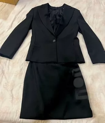 Gianni Versace Black Women Suit Size 44 Excellent Condition 2 Piece Skirt Blazer • $199.99