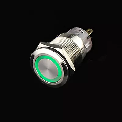 19mm 12V Momentary Push Button Switch Waterproof Led Light IP67 Stainless Steel • $13.99