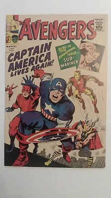 Avenger #4 Golden Record Reprint 1965 Marvel Silver Age Captain America Returns! • $1100