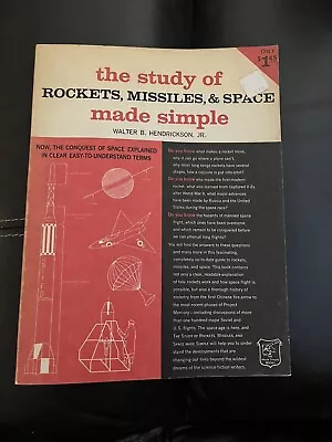 $20.50 • Buy Vintage 1963 Study Of Rockets Missiles And Space Made Simple Hendrickson 