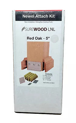 Stair Parts Box Newel Attachment Kit 5  Unfinished Red Oak • $59.99