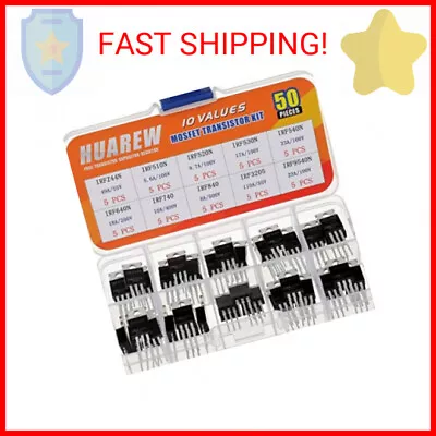 HUAREW 10 Values 50 Pcs MOSFET Transistors IRF510N IRF520N IRF530N IRF540N IRF64 • $23.66