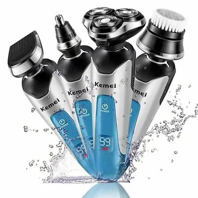 Kemei Electric Shaver Razor Wet Dry 4D Rotary Shaver Rechargeable Cordless • $33.72