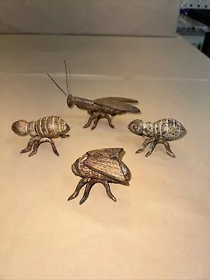 4 Vintage Cast Iron Insects Fly 2 Ants & Praying Mantis. G1 • $52.75