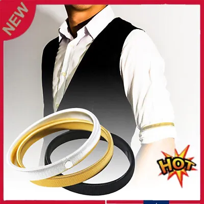 Men Shirt Sleeve Holder Armband Garter Elastic Metal Arm Band Ring Hoop Fashion- • £3.41