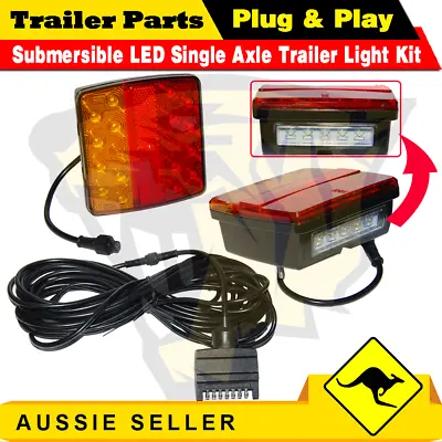 $71.99 • Buy 2x18 LED Submersible Single Axle Trailer Light Kit ,Plug & Play, Water Proof 12V