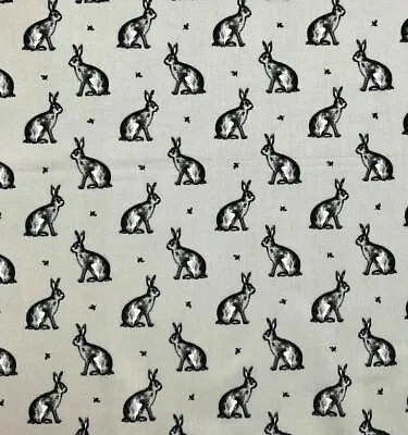 Lifestyle Bunny Rabbit Grey 100% Cotton Fabric 135cm Wide  • £7.99