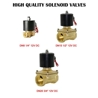 $27.66 • Buy 2 Way Electric Solenoid Valve Water Air Brass N/C Gas Oil Normally Closed DC 12V