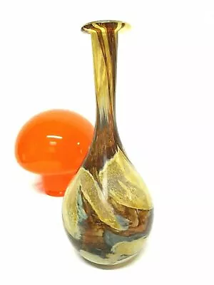 Vintage Mdina Michael Harris Malta Earth Tone 15  Large Art Glass Bottle Vase • $150