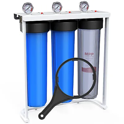 3-Stage 20 X4.5  Big Blue Whole House Water Filter System 1  NPT Port 150000 Gal • $249.99