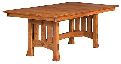 Amish 7-Pc Mission Arts & Crafts Dining Set Solid Wood Tenons Olde Century • $3649