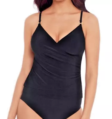 Magicsuit Put A Ring On It Lily Tankini Top Black 6009930 Size 10 • $44.50