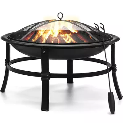 26  Steel Fire Pit Portable Fireplace Outdoor Wood Burning Camping Patio Heater • $54.99