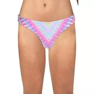 PilyQ Womens Blue Tie-Dye Bikini Beachwear Swim Bottom Separates L  9796 • £5.61