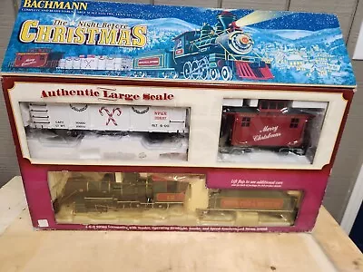 Bachmann NIGHT BEFORE CHRISTMAS ElectricG-Scale 4-6-0 Freight (Sealed Box Damage • $190