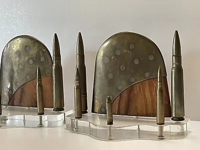 £775.38 • Buy Metal Wood Sculpture Aviation WW2 Plane Propeller Bullets Modernist Bookends Old