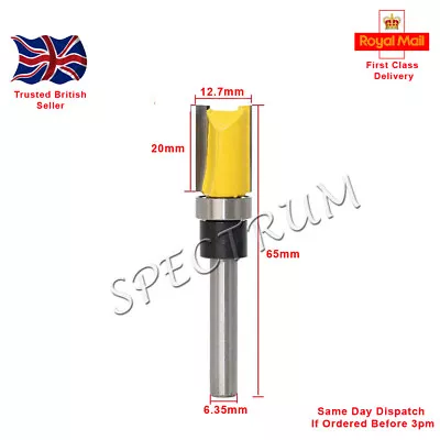 £4.49 • Buy Mortise / Template Flush Trim Router Bit. 1/4” Shank.  20mm X 12.7mm X 63mm (Y)