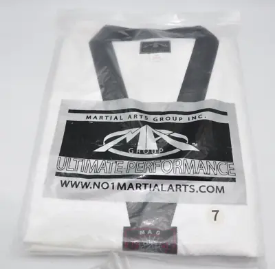 Taekwondo MAG Force Uniform White W/ Black Trim Adult XXL - 7/210 - Up To 230 Lb • $24.99