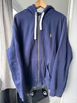 Ralph Lauren Polo Zip Up Hoodie - Blue Size XL • £22.50