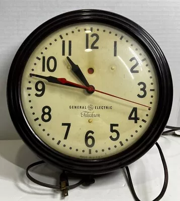 Vintage General Electric Telechron 11  Bakelite Wall Clock 1HA1608vTESTED • $100