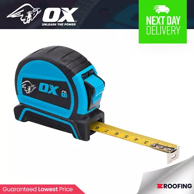 OX Pro Dual Auto Lock Tape Measure - 3m 5m Or 8m - Double Sided Tape Measure • £8.07