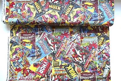 Marvel Comic Covers Printed Fabric 100% Cotton Sheet Craft Material 110cm Wide • £12.99