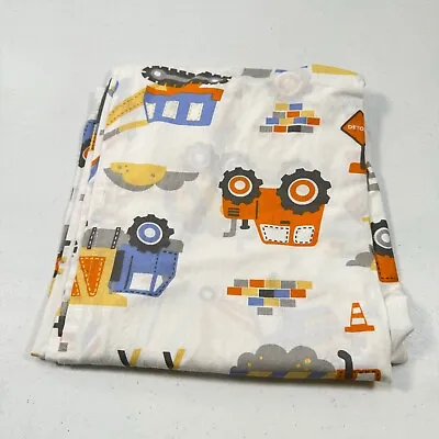 Bacati Ikea Crib Sheet Flat Trucks 100% Cotton Modern Blue Kids Construction C • $14.99